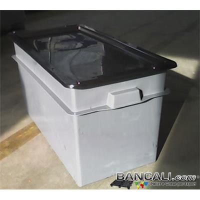 BOX CASSA 400x800 h.410 mm con COPERCHIO. Cassa di Plastica Atossica per  Alimenti Lunga e Stretta colore Verde chiaro Kg. 4,4